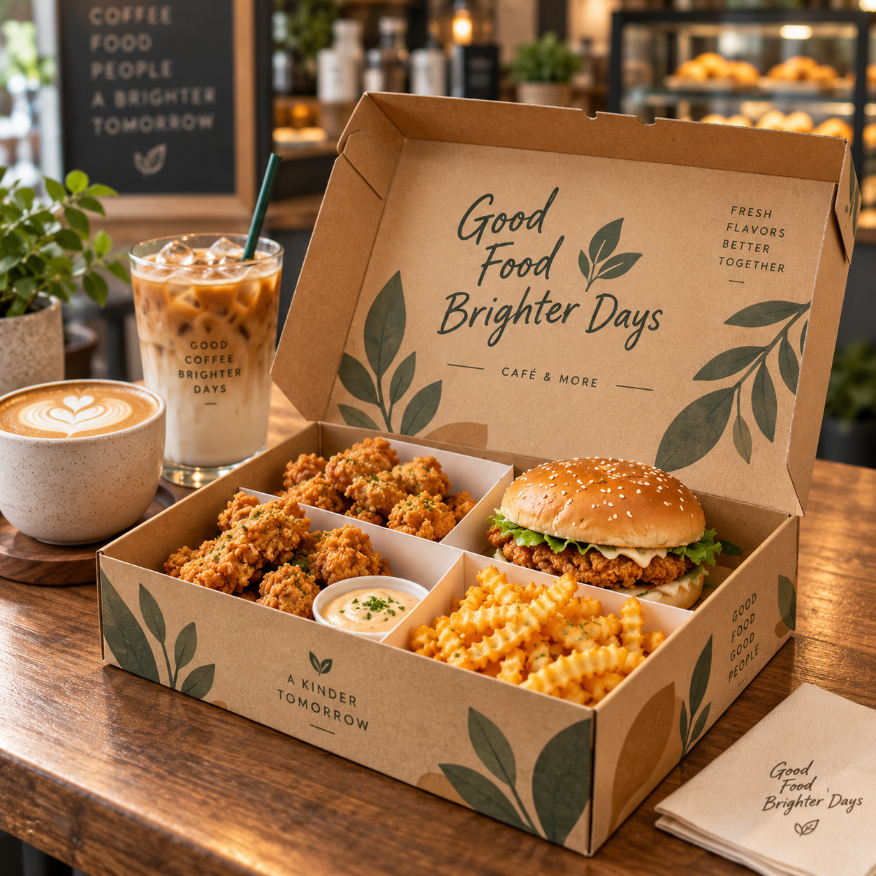 AT PACK Custom Printed Food Boxes with Logo  Divided Takeaway Packaging for Burgers, Chicken & Fast Food,AT PACK,AT PACK Custom Printed Food Boxes with Logo  Divided Takeaway Packaging for Burgers, Chicken & Fast Food