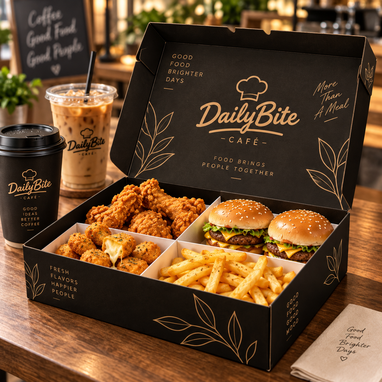 AT PACK Custom Printed Food Boxes with Logo  Divided Takeaway Packaging for Burgers, Chicken & Fast Food,AT PACK,AT PACK Custom Printed Food Boxes with Logo  Divided Takeaway Packaging for Burgers, Chicken & Fast Food