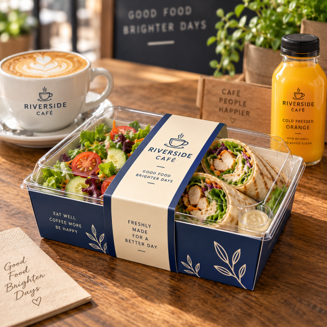 AT PACK Custom Salad Boxes with Clear Lids Branded Takeaway Food Packaging for Salads, Pasta & Fresh Meals,AT PACK,AT PACK Custom Salad Boxes with Clear Lids Branded Takeaway Food Packaging for Salads, Pasta & Fresh Meals
