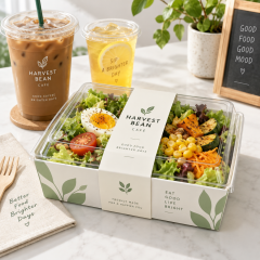 AT PACK Custom Salad Boxes with Clear Lids Branded Takeaway Food Packaging for Salads, Pasta & Fresh Meals,AT PACK,AT PACK Custom Salad Boxes with Clear Lids Branded Takeaway Food Packaging for Salads, Pasta & Fresh Meals