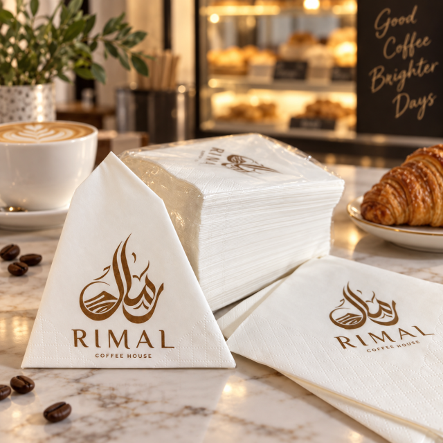 AT PACK Custom Printed Napkins with Logo Premium Paper Napkins for Cafés, Restaurants & Food Service Brands,AT PACK,AT PACK Custom Printed Napkins with Logo Premium Paper Napkins for Cafés, Restaurants & Food Service Brands
