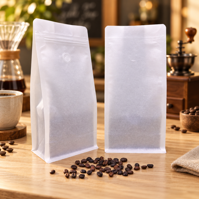 AT PACK Transparent Flat Bottom Coffee Bag with Window  Custom Clear Coffee Packaging for Specialty Roasters,AT PACK,AT PACK Transparent Flat Bottom Coffee Bag with Window  Custom Clear Coffee Packaging for Specialty Roasters