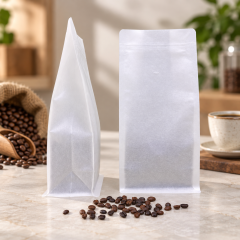 AT PACK Transparent Flat Bottom Coffee Bag with Window  Custom Clear Coffee Packaging for Specialty Roasters,AT PACK,AT PACK Transparent Flat Bottom Coffee Bag with Window  Custom Clear Coffee Packaging for Specialty Roasters