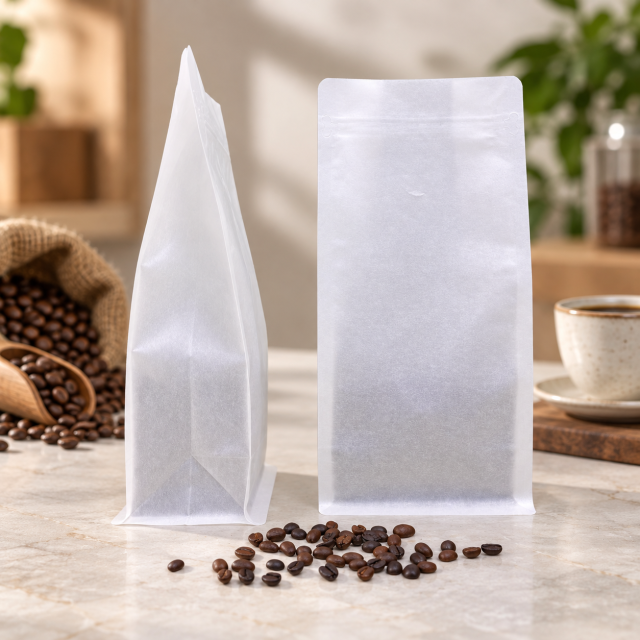 AT PACK Transparent Flat Bottom Coffee Bag with Window  Custom Clear Coffee Packaging for Specialty Roasters,AT PACK,AT PACK Transparent Flat Bottom Coffee Bag with Window  Custom Clear Coffee Packaging for Specialty Roasters