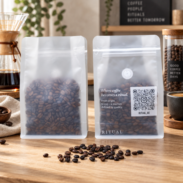 AT PACK Transparent Flat Bottom Coffee Bag with Window  Custom Clear Coffee Packaging for Specialty Roasters,AT PACK,AT PACK Transparent Flat Bottom Coffee Bag with Window  Custom Clear Coffee Packaging for Specialty Roasters