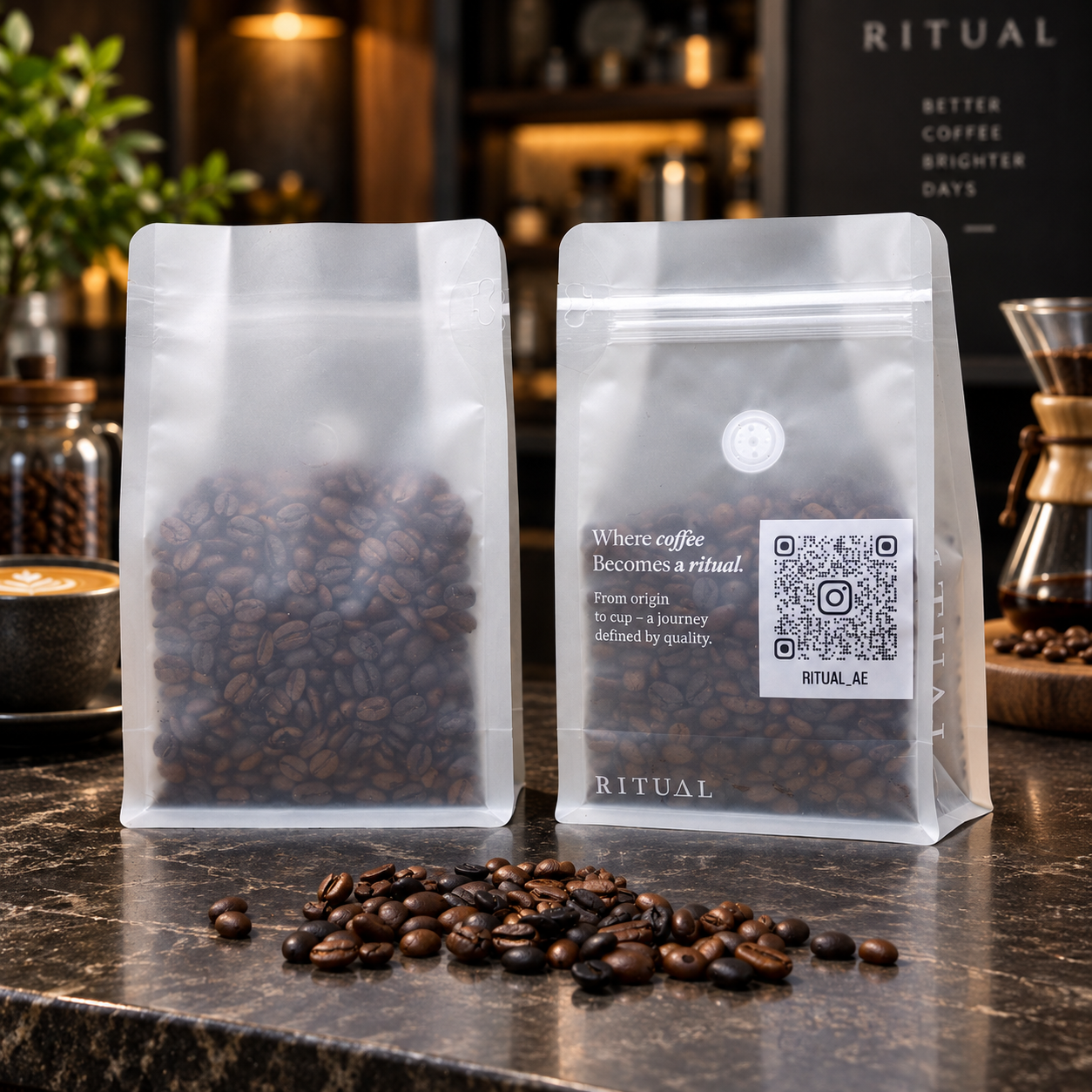 AT PACK Transparent Flat Bottom Coffee Bag with Window  Custom Clear Coffee Packaging for Specialty Roasters,AT PACK,AT PACK Transparent Flat Bottom Coffee Bag with Window  Custom Clear Coffee Packaging for Specialty Roasters