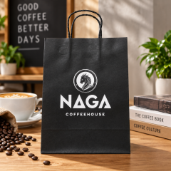 AT PACK Custom Kraft Paper BagPremium Printed Shopping Bag with Twisted Handle for Coffee Shops and Retail Brands,AT PACK,AT PACK Custom Kraft Paper BagPremium Printed Shopping Bag with Twisted Handle for Coffee Shops and Retail Brands