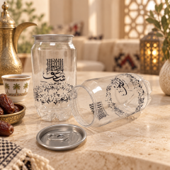 AT PACK Custom PET Can Cup Premium Clear Plastic Jar Style Cup with Metal Lid for Bubble Tea, Juice and Beverage Brands,AT PACK,AT PACK Custom PET Can Cup Premium Clear Plastic Jar Style Cup with Metal Lid for Bubble Tea, Juice and Beverage Brands