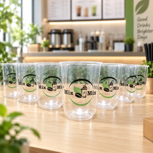 AT PACK Custom U Shape PET Cup Clear Plastic Cold Drink Cup with Dome Lid for Bubble Tea, Juice, Smoothie and Café Packaging,AT PACK,AT PACK Custom U Shape PET Cup Clear Plastic Cold Drink Cup with Dome Lid for Bubble Tea, Juice, Smoothie and Café Packaging