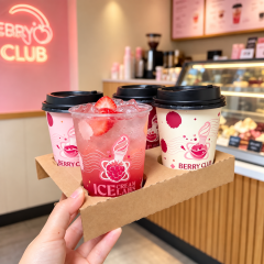 AT PACK Custom 4 Cup Carrier Tray Eco-Friendly Paper Cup Holder Tray for Coffee Shops, Takeaway Drinks and Beverage Packaging,AT PACK,AT PACK Custom 4 Cup Carrier Tray Eco-Friendly Paper Cup Holder Tray for Coffee Shops, Takeaway Drinks and Beverage Packaging