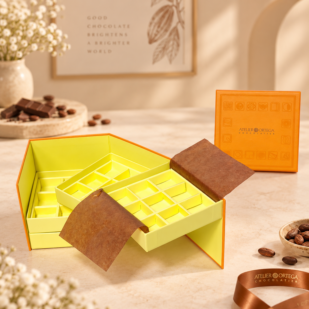 AT PACK Custom Coffee Gift Box  Premium Rigid Paper Packaging Box with Insert Tray for Chocolate, Coffee and Luxury Brand Packaging,AT PACK,AT PACK Custom Coffee Gift Box  Premium Rigid Paper Packaging Box with Insert Tray for Chocolate, Coffee and Luxury Brand Packaging