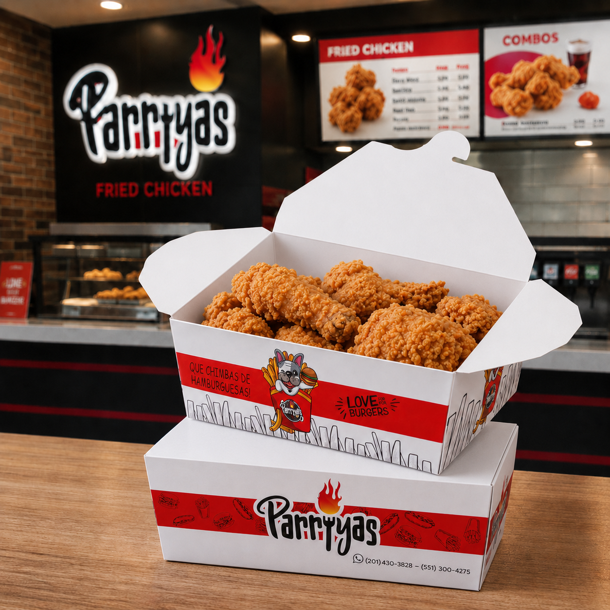 AT PACK Custom Fried Chicken Box Premium Food Grade Paper Packaging Box for Chicken Wings, Nuggets and Takeaway Fast Food,AT PACK,AT PACK Custom Fried Chicken Box Premium Food Grade Paper Packaging Box for Chicken Wings, Nuggets and Takeaway Fast Food