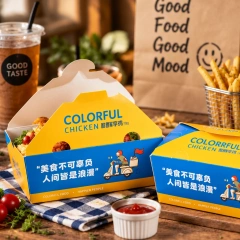 AT PACK Custom Fried Chicken Box Premium Food Grade Paper Packaging Box for Chicken Wings, Nuggets and Takeaway Fast Food,AT PACK,AT PACK Custom Fried Chicken Box Premium Food Grade Paper Packaging Box for Chicken Wings, Nuggets and Takeaway Fast Food