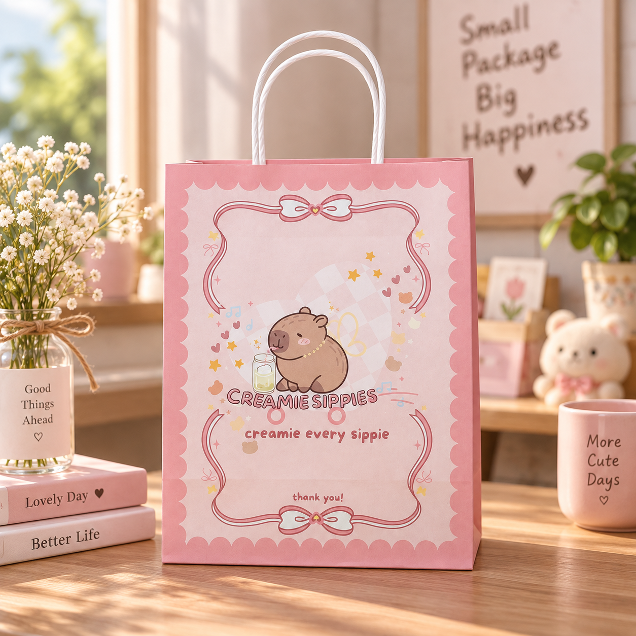 AT PACK Custom Kraft Paper Gift Bag Premium Printed Shopping Bag with Rope Handle for Coffee Shops, Retail and Branding Packaging,AT PACK,AT PACK Custom Kraft Paper Gift Bag Premium Printed Shopping Bag with Rope Handle for Coffee Shops, Retail and Branding Packaging