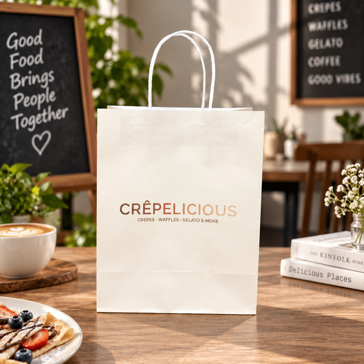 AT PACK Custom Kraft Paper Gift Bag Premium Printed Shopping Bag with Rope Handle for Coffee Shops, Retail and Branding Packaging,AT PACK,AT PACK Custom Kraft Paper Gift Bag Premium Printed Shopping Bag with Rope Handle for Coffee Shops, Retail and Branding Packaging