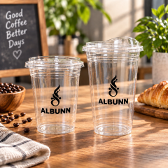 AT PACK Custom PET Cups with Lids  Clear Plastic Iced Coffee Cups for Cold Drinks, Smoothies and Bubble Tea Packaging,AT PACK,AT PACK Custom PET Cups with Lids  Clear Plastic Iced Coffee Cups for Cold Drinks, Smoothies and Bubble Tea Packaging