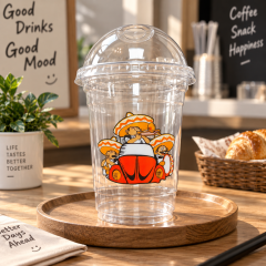 AT PACK Custom PET Cups with Lids  Clear Plastic Iced Coffee Cups for Cold Drinks, Smoothies and Bubble Tea Packaging,AT PACK,AT PACK Custom PET Cups with Lids  Clear Plastic Iced Coffee Cups for Cold Drinks, Smoothies and Bubble Tea Packaging