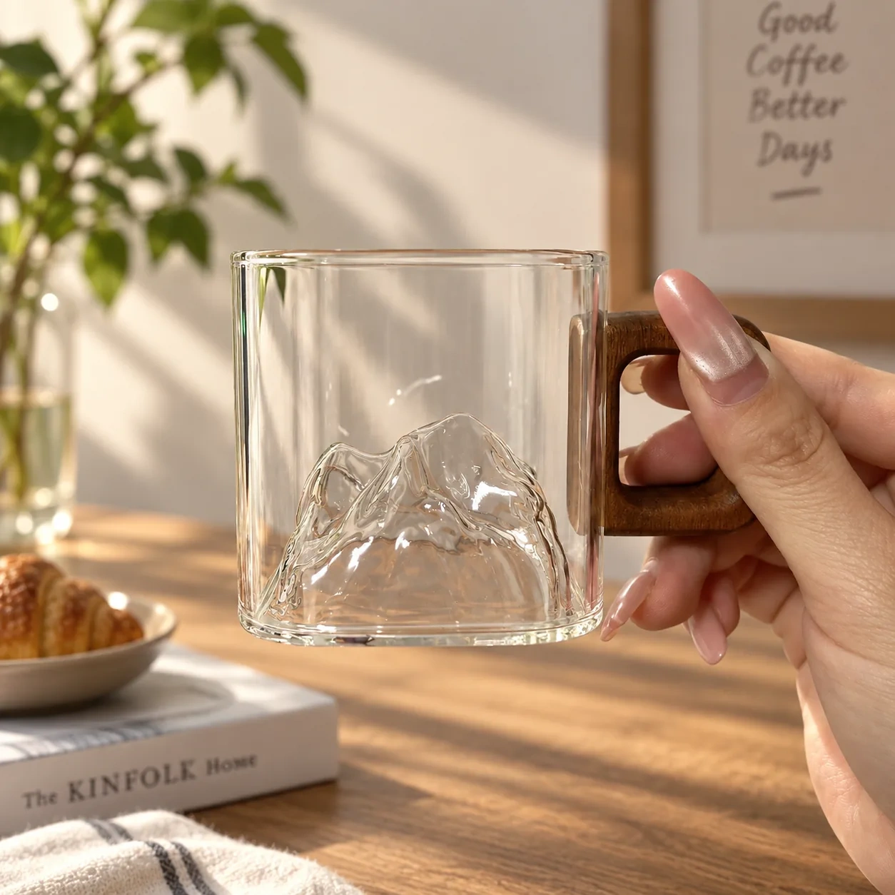 AT PACK Custom Glass Cups with Wooden Handles  Creative Reusable Glass Coffee Cups for Cafés and Beverage Brand,AT PACK,AT PACK Custom Glass Cups with Wooden Handles  Creative Reusable Glass Coffee Cups for Cafés and Beverage Brand