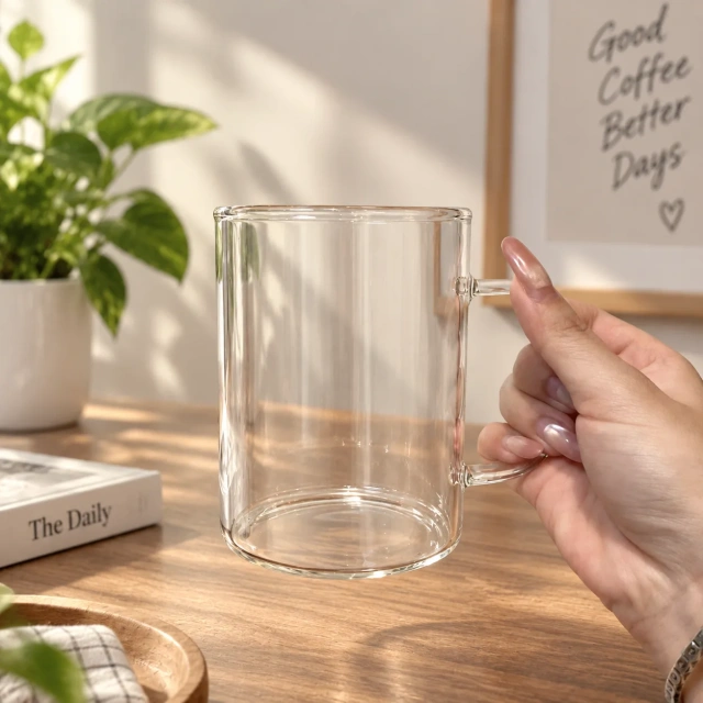 AT PACK Custom Glass Cups with Wooden Handles  Creative Reusable Glass Coffee Cups for Cafés and Beverage Brand,AT PACK,AT PACK Custom Glass Cups with Wooden Handles  Creative Reusable Glass Coffee Cups for Cafés and Beverage Brand