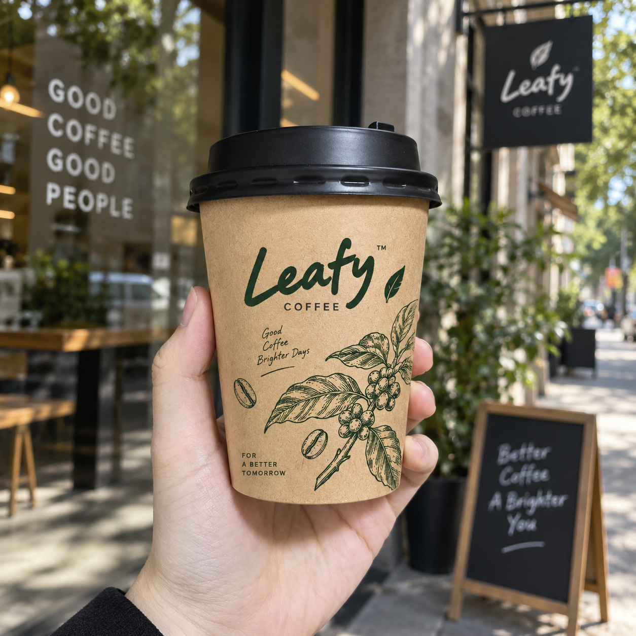 AT PACK Custom Kraft Paper Coffee Cups with Lids Eco-Friendly Disposable Takeaway Cups for Coffee Shops and Cafe,AT PACK,AT PACK Custom Kraft Paper Coffee Cups with Lids Eco-Friendly Disposable Takeaway Cups for Coffee Shops and Cafe