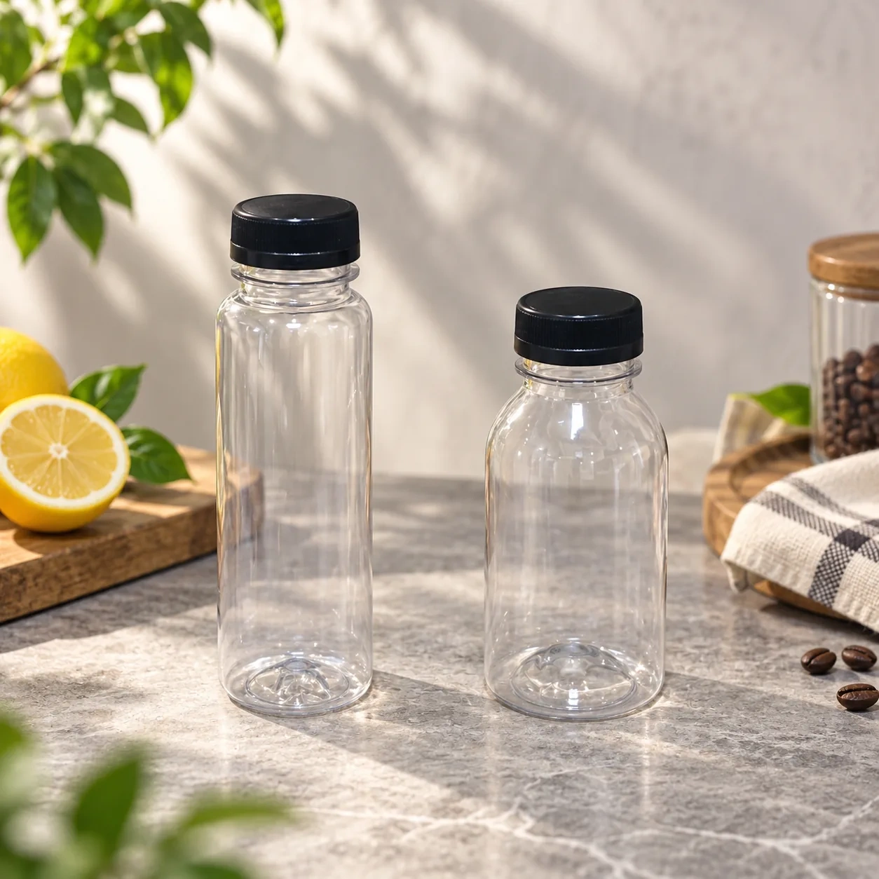AT PACK Custom PET Bottles with Caps  Clear Plastic Beverage Bottles for Coffee, Juice, Tea and Cold Drinks,AT PACK,AT PACK Custom PET Bottles with Caps  Clear Plastic Beverage Bottles for Coffee, Juice, Tea and Cold Drinks