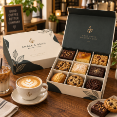 AT PACK Custom 9-Compartment Bakery & Food Boxes  Printed Dessert Gift Boxes with Dividers for Cookies, Cakes and Pastries,AT PACK,AT PACK Custom 9-Compartment Bakery & Food Boxes  Printed Dessert Gift Boxes with Dividers for Cookies, Cakes and Pastries