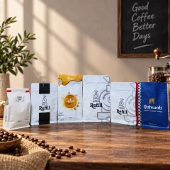 AT PACK Custom Coffee Bags with Zipper & Valve  Premium Flat Bottom Pouches for Roasted Coffee Packaging,AT PACK,AT PACK Custom Coffee Bags with Zipper & Valve  Premium Flat Bottom Pouches for Roasted Coffee Packaging
