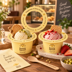AT PACK Custom Ice Cream Cup Rim Packaging with Logo for Gelato Shop Cafe Dessert Takeaway Branding Premium Food Packaging Solution,AT PACK,AT PACK Custom Ice Cream Cup Rim Packaging with Logo for Gelato Shop Cafe Dessert Takeaway Branding Premium Food Packaging Solution
