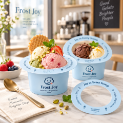AT PACK Custom Ice Cream Cup Rim Packaging with Logo for Gelato Shop Cafe Dessert Takeaway Branding Premium Food Packaging Solution,AT PACK,AT PACK Custom Ice Cream Cup Rim Packaging with Logo for Gelato Shop Cafe Dessert Takeaway Branding Premium Food Packaging Solution