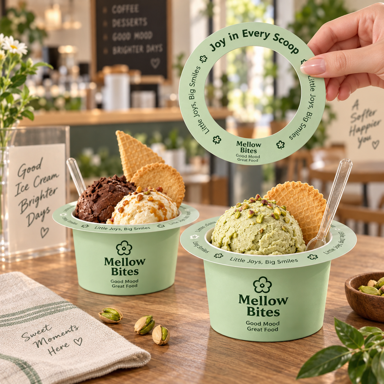 AT PACK Custom Ice Cream Cup Rim Packaging with Logo for Gelato Shop Cafe Dessert Takeaway Branding Premium Food Packaging Solution,AT PACK,AT PACK Custom Ice Cream Cup Rim Packaging with Logo for Gelato Shop Cafe Dessert Takeaway Branding Premium Food Packaging Solution