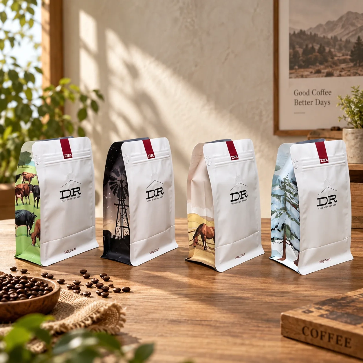 AT PACK Custom Coffee Bags with Zipper & Valve  Premium Flat Bottom Pouches for Roasted Coffee Packaging,AT PACK,AT PACK Custom Coffee Bags with Zipper & Valve  Premium Flat Bottom Pouches for Roasted Coffee Packaging