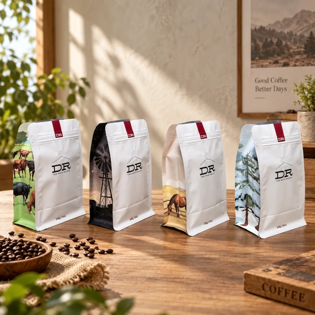 AT PACK Custom Coffee Bags with Zipper & Valve  Premium Flat Bottom Pouches for Roasted Coffee Packaging,AT PACK,AT PACK Custom Coffee Bags with Zipper & Valve  Premium Flat Bottom Pouches for Roasted Coffee Packaging