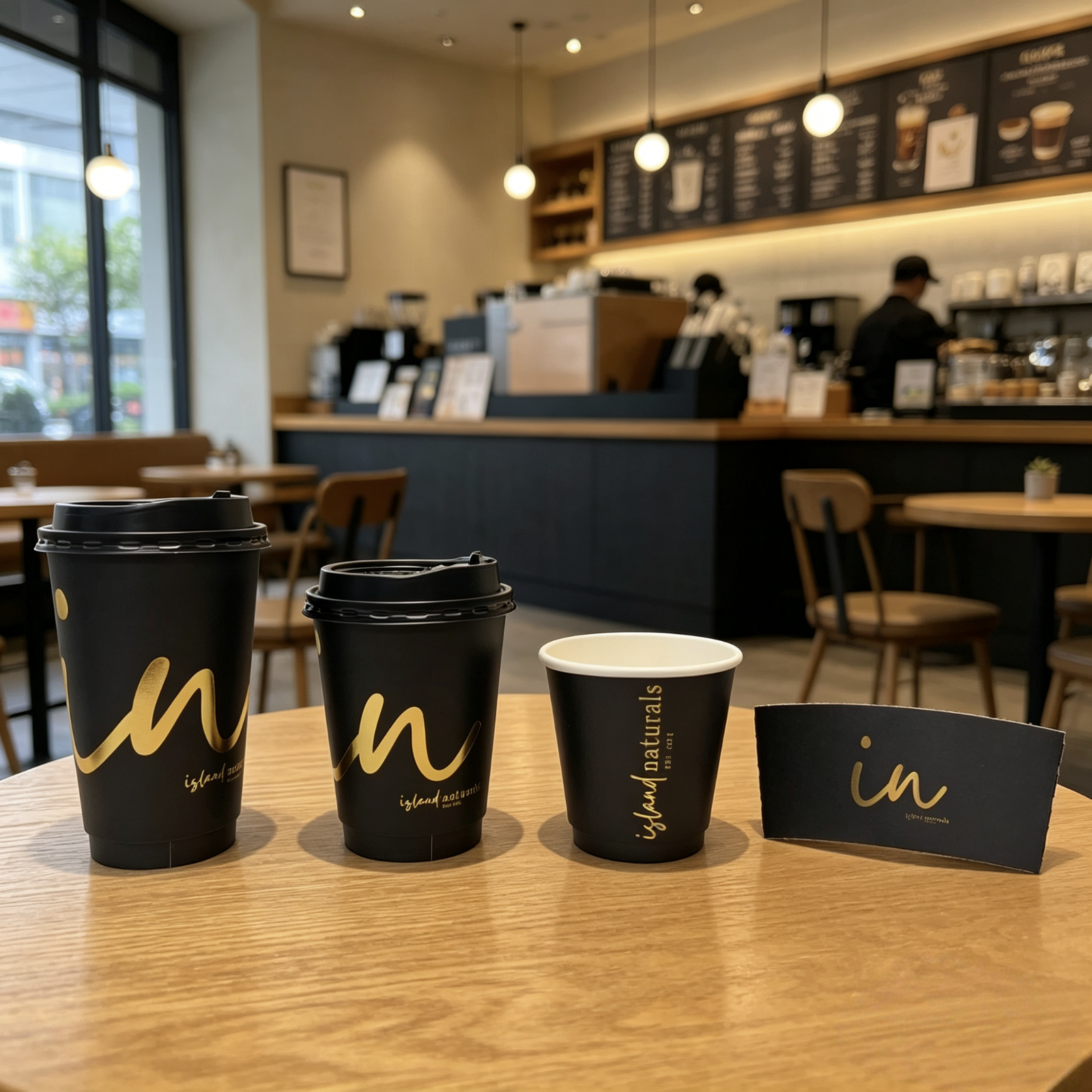 AT PACK Custom Black Paper Coffee Cups  Premium Branded Disposable Hot Drink Cups with Lids for Cafés,AT PACK,AT PACK Custom Black Paper Coffee Cups  Premium Branded Disposable Hot Drink Cups with Lids for Cafés