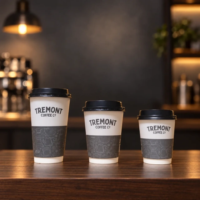 AT PACK Custom Black Paper Coffee Cups  Premium Branded Disposable Hot Drink Cups with Lids for Cafés,AT PACK,AT PACK Custom Black Paper Coffee Cups  Premium Branded Disposable Hot Drink Cups with Lids for Cafés