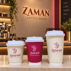 AT PACK Custom Black Paper Coffee Cups  Premium Branded Disposable Hot Drink Cups with Lids for Cafés,AT PACK,AT PACK Custom Black Paper Coffee Cups  Premium Branded Disposable Hot Drink Cups with Lids for Cafés