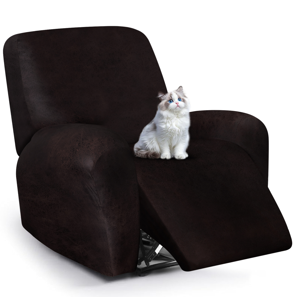 molasofa Leather Like Recliner Chair Covers - Large Lazy Boy Recliner Chair Covers for Reclining Chair 4 Pieces Washable Recliner Slip Covers that Stay in Place