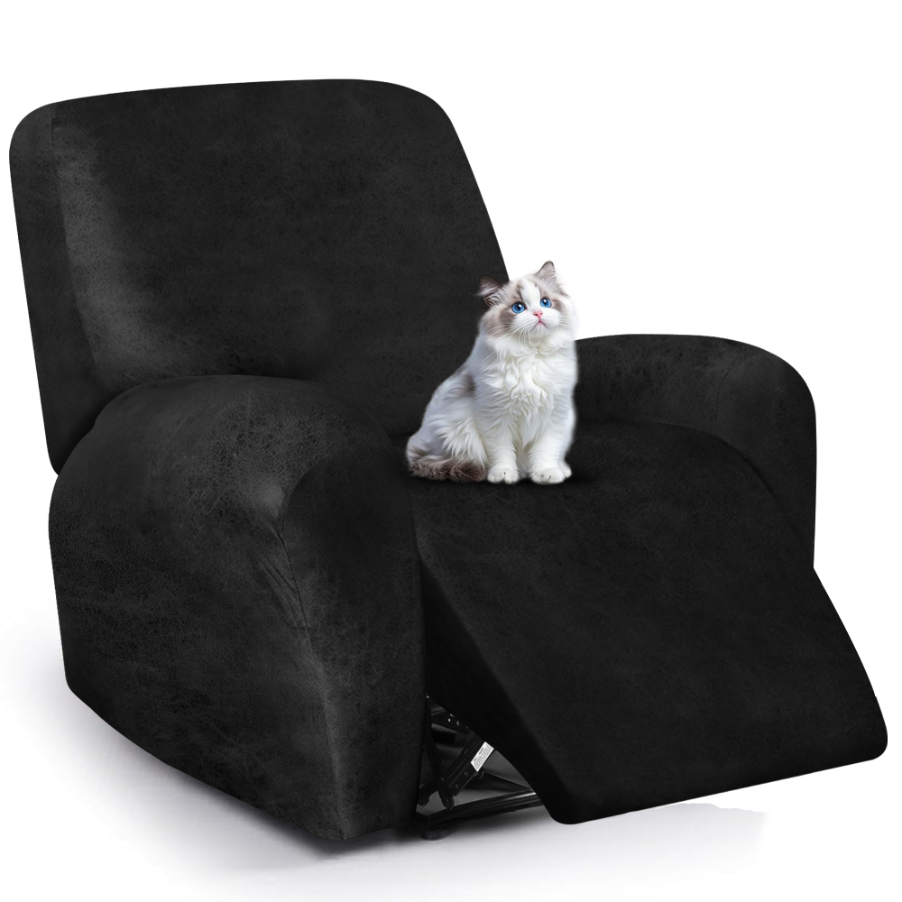 molasofa Leather Like Recliner Chair Covers - Large Lazy Boy Recliner Chair Covers for Reclining Chair 4 Pieces Washable Recliner Slip Covers that Stay in Place