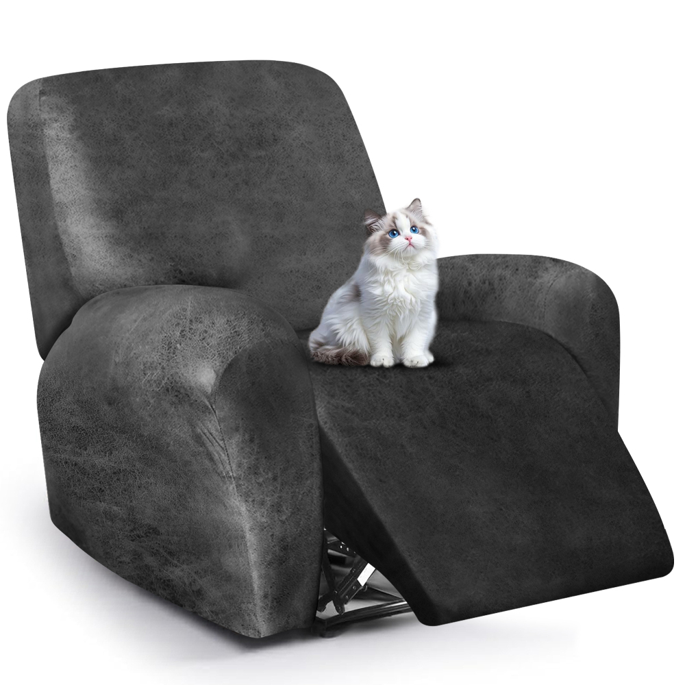 molasofa Leather Like Recliner Chair Covers - Large Lazy Boy Recliner Chair Covers for Reclining Chair 4 Pieces Washable Recliner Slip Covers that Stay in Place