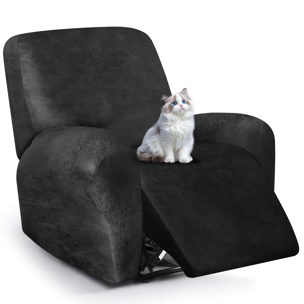 molasofa Leather Like Recliner Chair Covers - Large Lazy Boy Recliner Chair Covers for Reclining Chair 4 Pieces Washable Recliner Slip Covers that Stay in Place