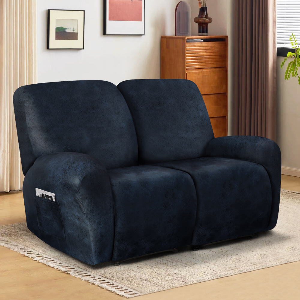 molasofa Recliner Loveseat Covers - Leather Like Loveseat 2 Seater Recliner Couch Covers for 2 Cushion Couch 6 Pieces Stretch Dual Reclining Loveseat Couch Covers