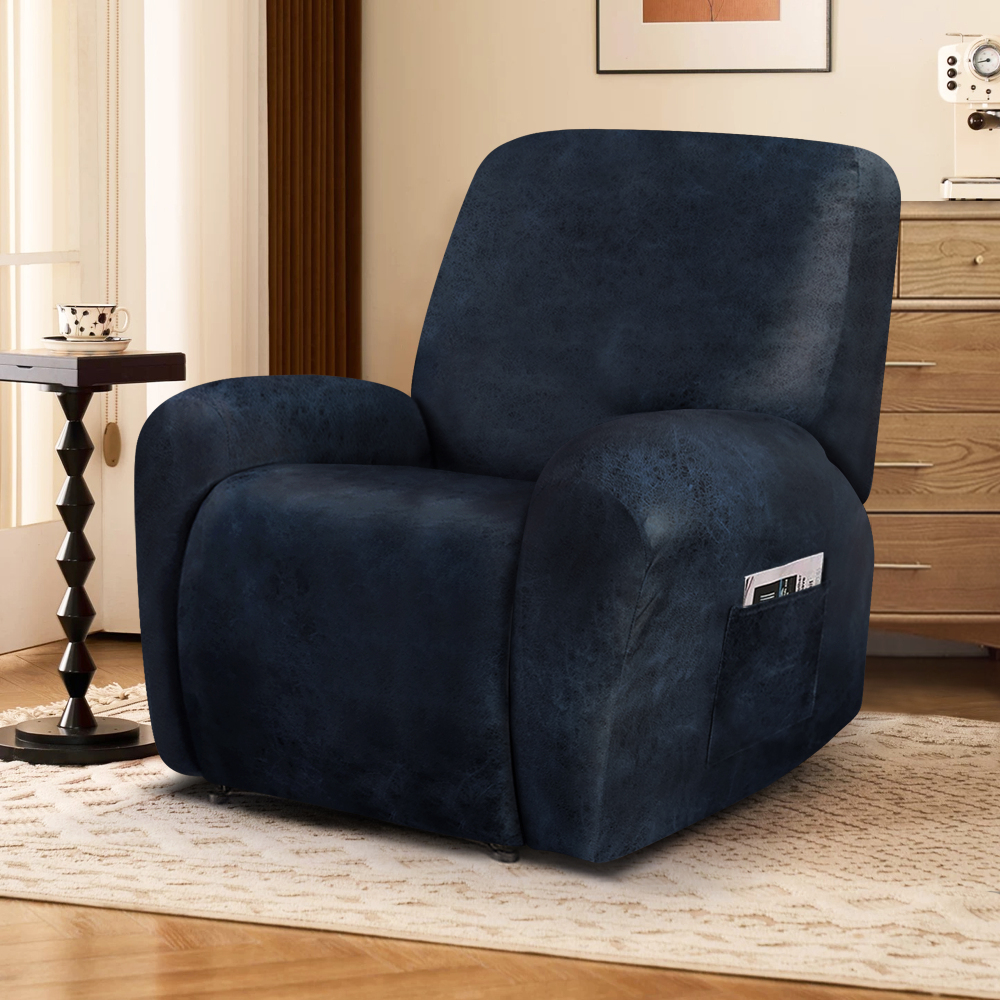 molasofa Leather Like Recliner Chair Covers - Large Lazy Boy Recliner Chair Covers for Reclining Chair 4 Pieces Washable Recliner Slip Covers that Stay in Place