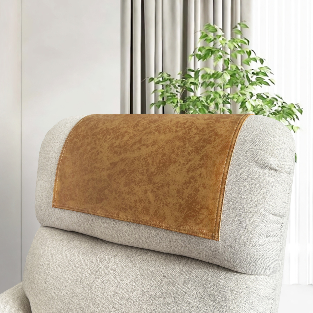 molasofa Non-Slip Faux Leather Headrest Protector for Recliner Chair, Headrest Cover for Furniture Slipcovers - Vinyl Head Protector - Theater Seat Cover for Home & Office