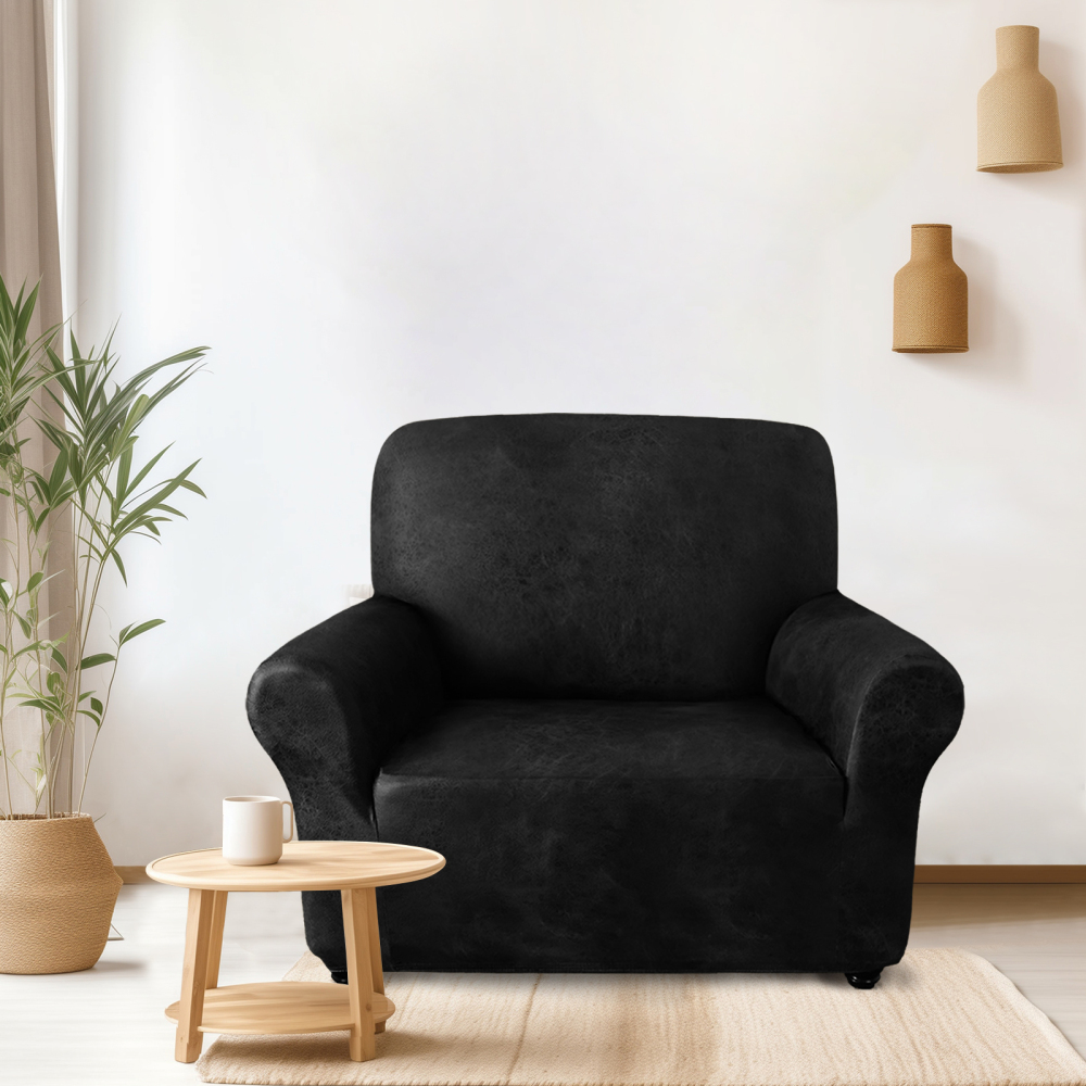 molasofa Oversized Loveseat Cover for Home Décor, Soft Leather-Like Spandex Love seat Cover, Non-Slip 1-Piece Couch Cover for Dogs, Cats, and Kids