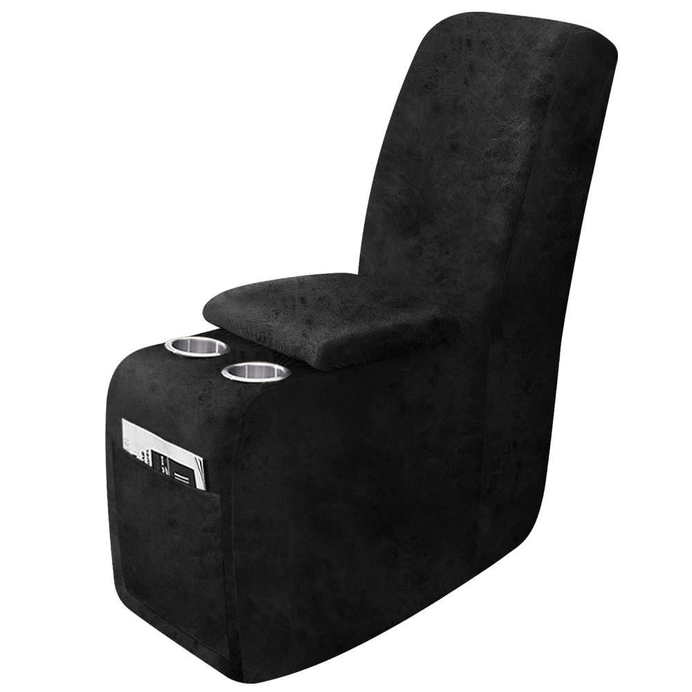 molasofa Leather Like Additional Recliner Console Cover for Reclining Loveseat Covers Stretch Jacquard Middle Console Cover for Recliner Couch and Sofa Dark Beige