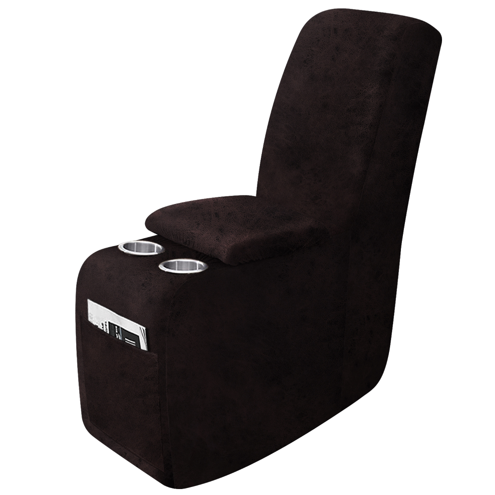 molasofa Leather Like Additional Recliner Console Cover for Reclining Loveseat Covers Stretch Jacquard Middle Console Cover for Recliner Couch and Sofa Dark Beige