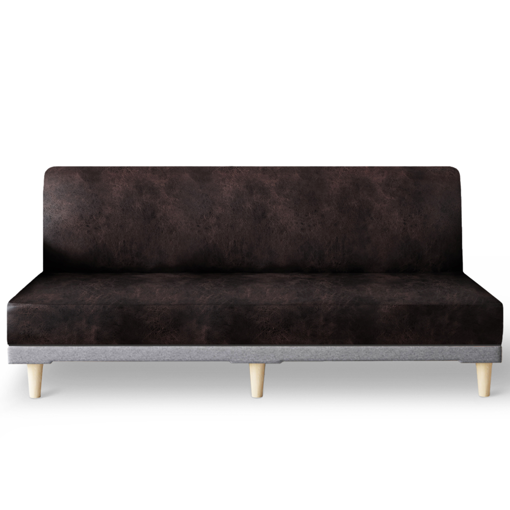 molasofa Leather Like Stretch Futon Slipcover Armless Futon Bed Sofa Cover Furniture Protector with Elastic Bottom, Soft and Washable Futon Cover for Sofa Bed Stay in Place(1)