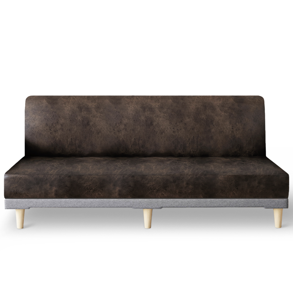 molasofa Leather Like Stretch Futon Slipcover Armless Futon Bed Sofa Cover Furniture Protector with Elastic Bottom, Soft and Washable Futon Cover for Sofa Bed Stay in Place(1)