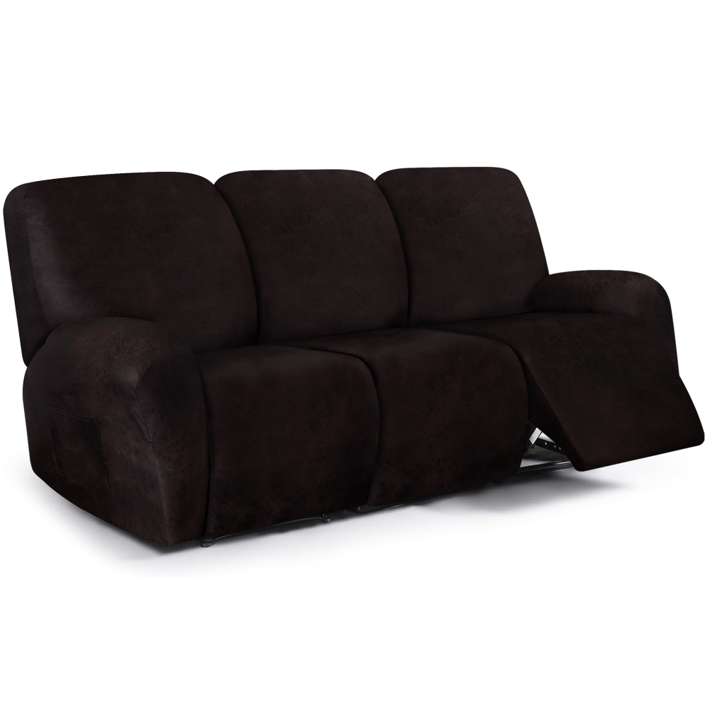 molasofa Recliner Sofa Covers - Leather Like Recliner Sofa 3 Seater Recliner Couch Covers for 3 Cushion Couch 8 Pieces Washable Stretch Reclining Sofa Slipcovers