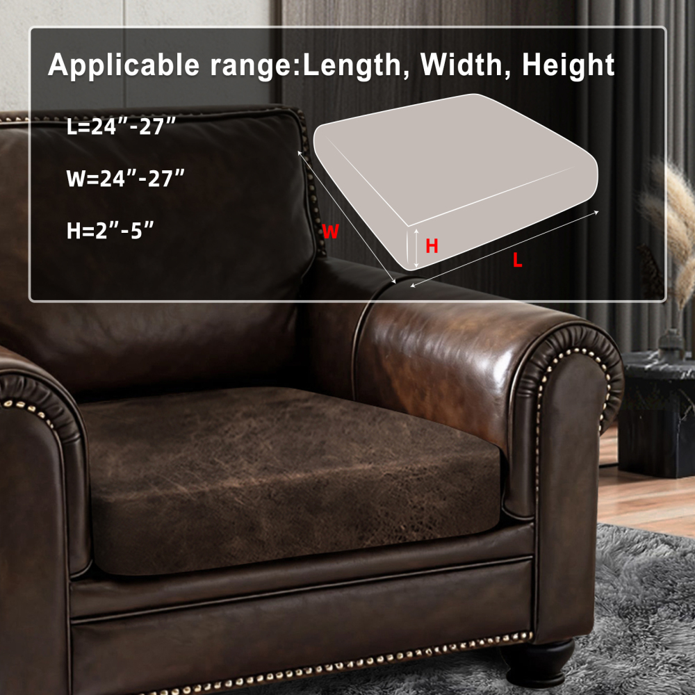 molasofa Leather Look Couch Cushion Covers, Stretch Sofa Cushion Covers for Sectional Armchair Loveseat Protector,Replacement Seat Cushion Slipcovers, Machine Washable