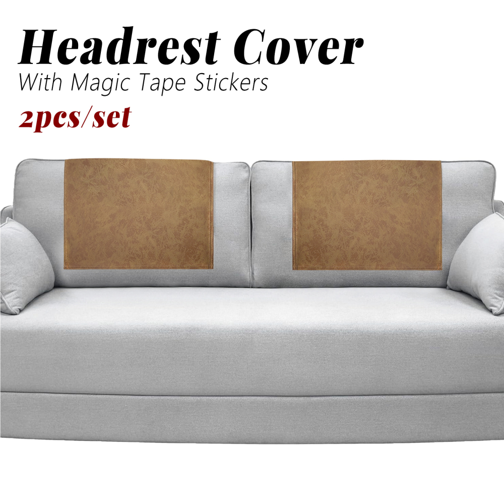 molasofa Non-Slip Faux Leather Headrest Protector for Recliner Chair, Headrest Cover for Furniture Slipcovers - Vinyl Head Protector - Theater Seat Cover for Home & Office